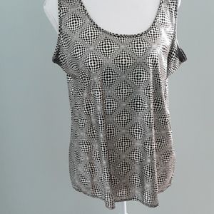 "Metallic" black patterned print  tank top